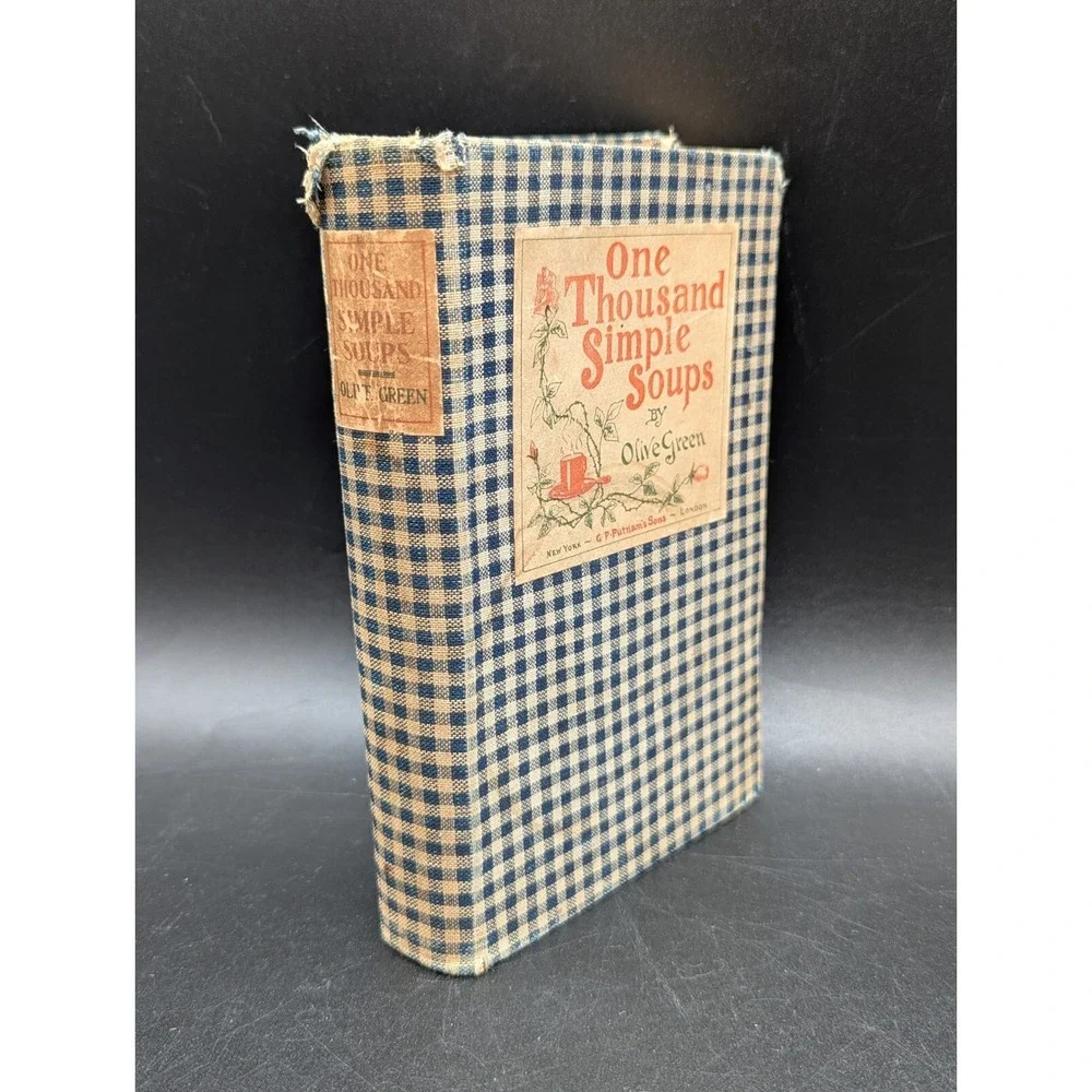 RARE 1st Ed. VTG Antique One Thousand Soups by Olive Green Putnam's Homemaker